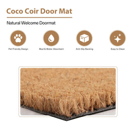 Mahrokh non-slip backed doormat stays put on wet or dry floors.