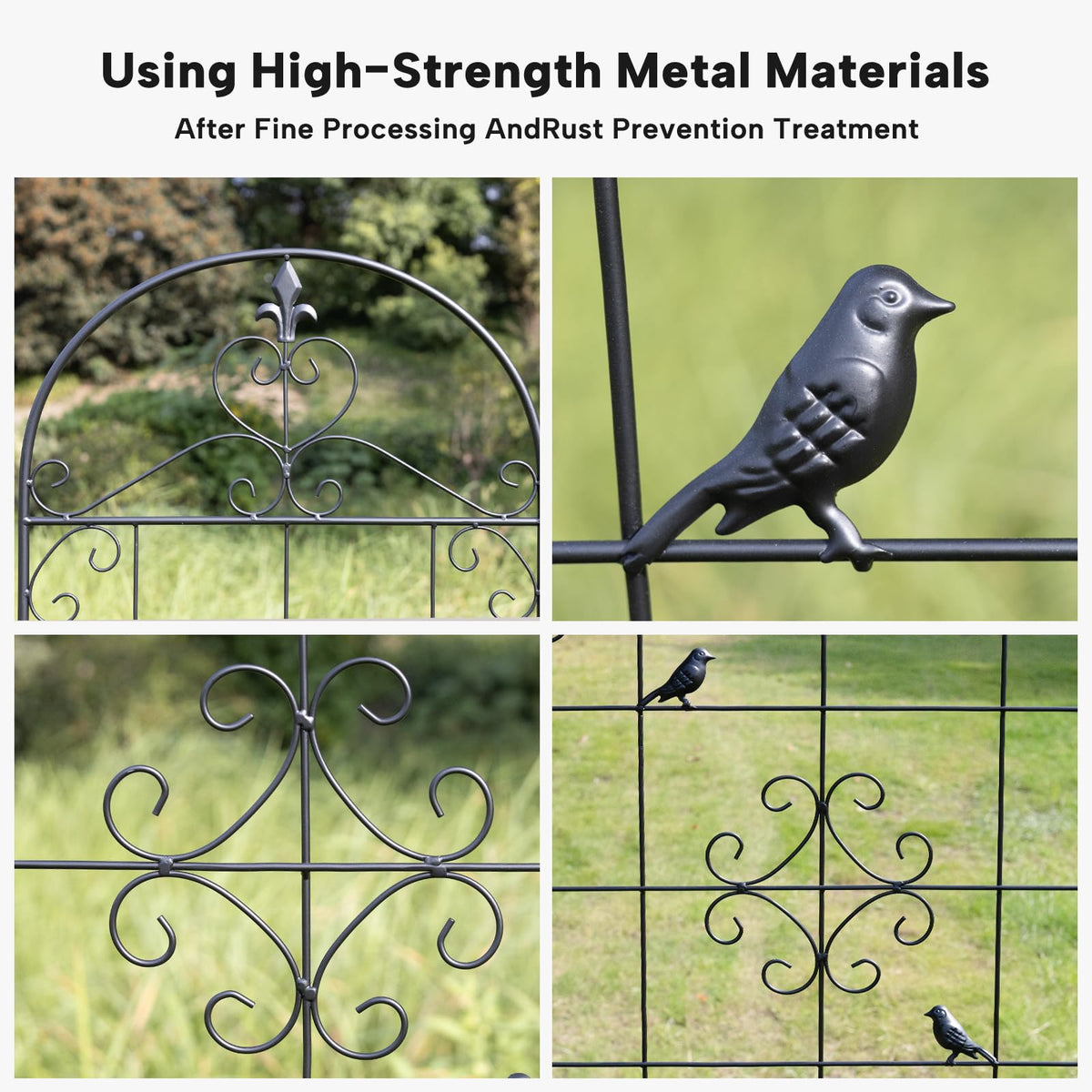 Maidapulu garden trellis black finish complements any landscape
