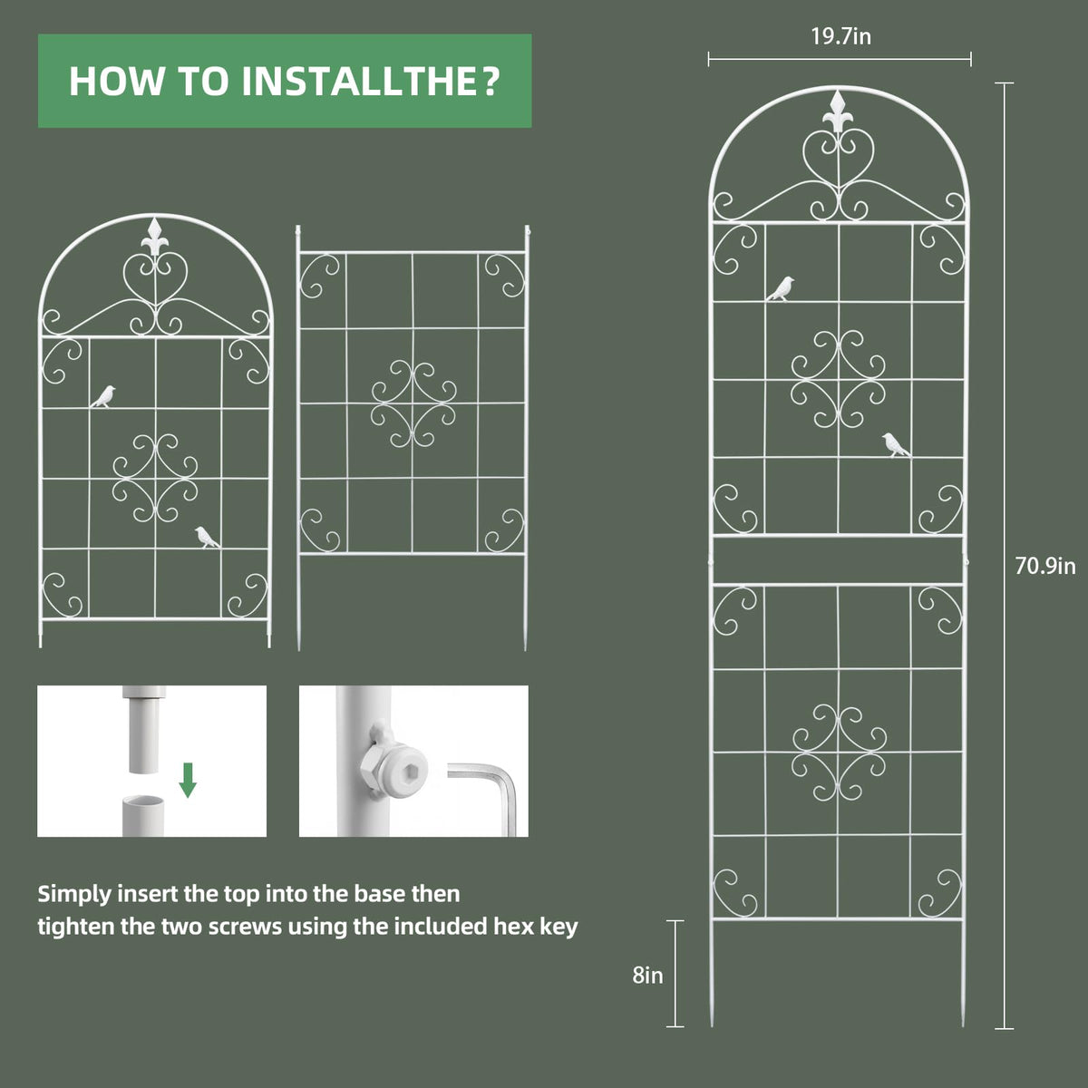 Maidapulu rustproof garden trellis withstands outdoor weather year after year.
