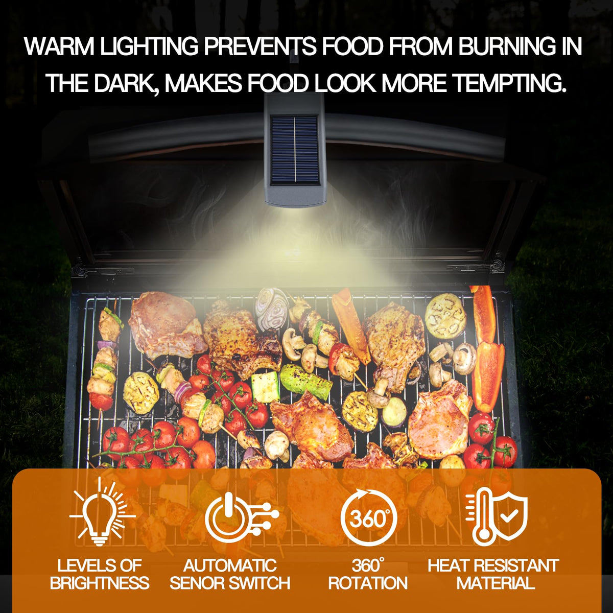 MaiMaiYa grill light activates automatically when the hood opens for seamless lighting