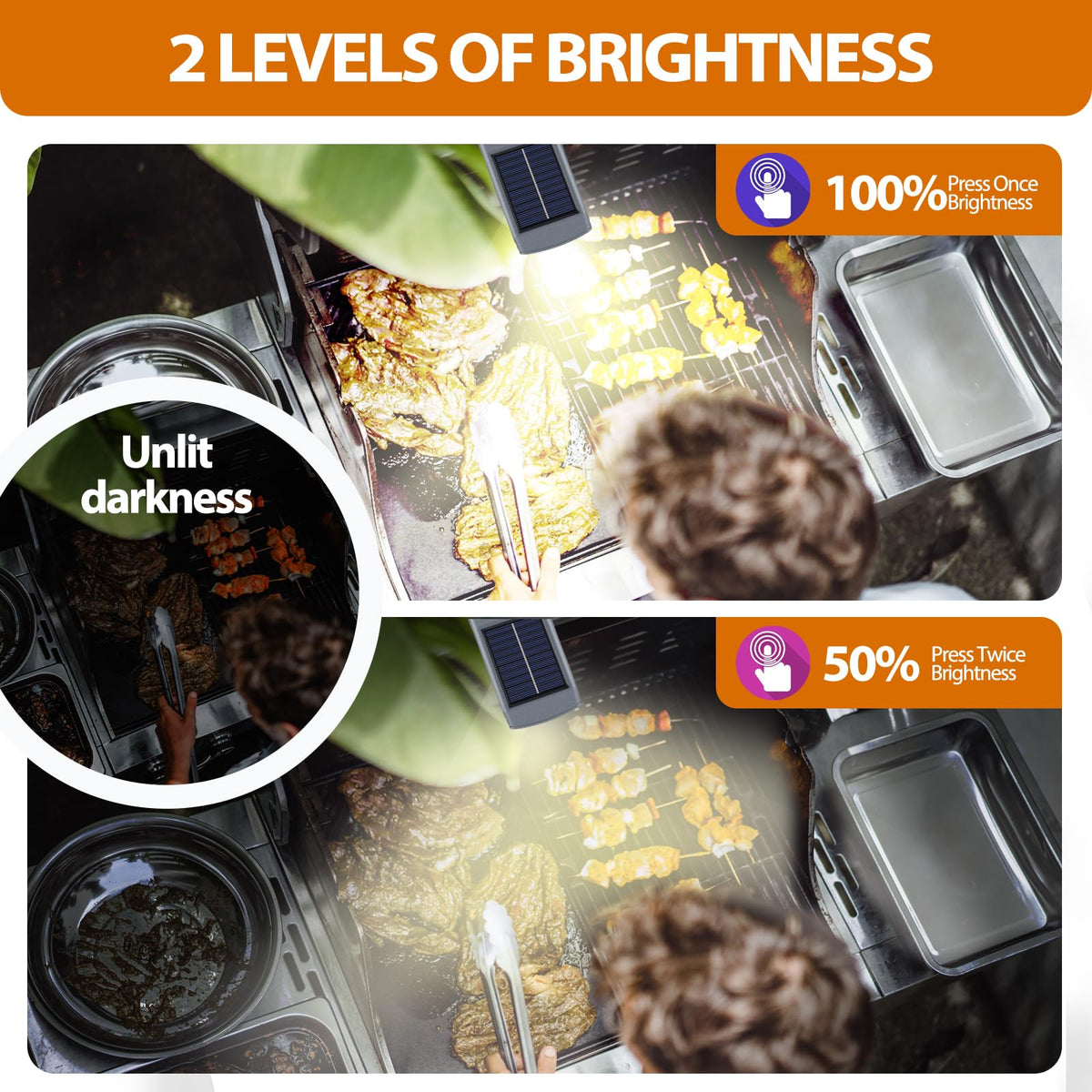 MaiMaiYa grill light offers two brightness levels for cooking from simmer to sear