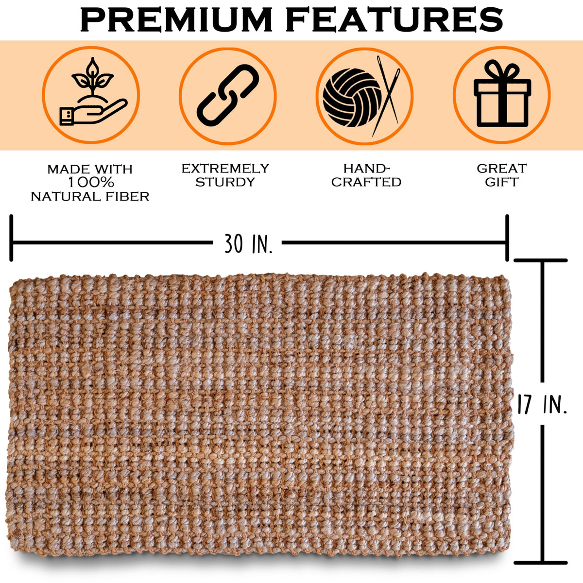 MAINEVENT braided door mat entryway adds natural texture to your entrance
