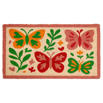 MAINEVENT Butterfly Mat at the front entrance adds vibrant color and warmth