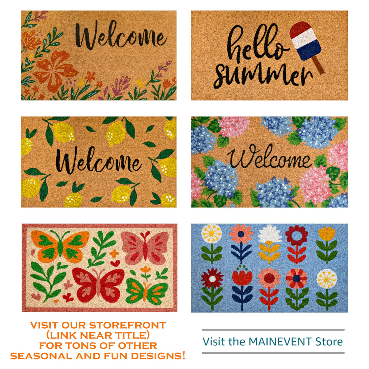MAINEVENT Butterfly Mat natural coir fibers for durable scraping