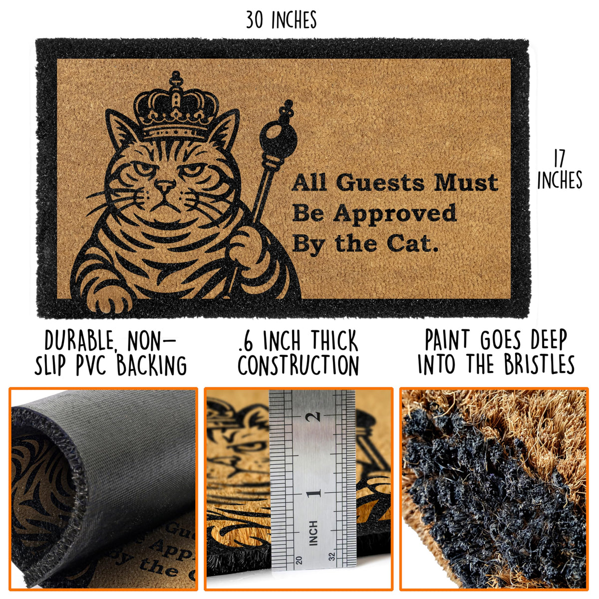 MAINEVENT Cat-approved doormat outdoors at the doorway aiding guests with a playful vibe