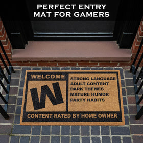 MAINEVENT coir door mat features stiff fibers that scrape dirt effectively.