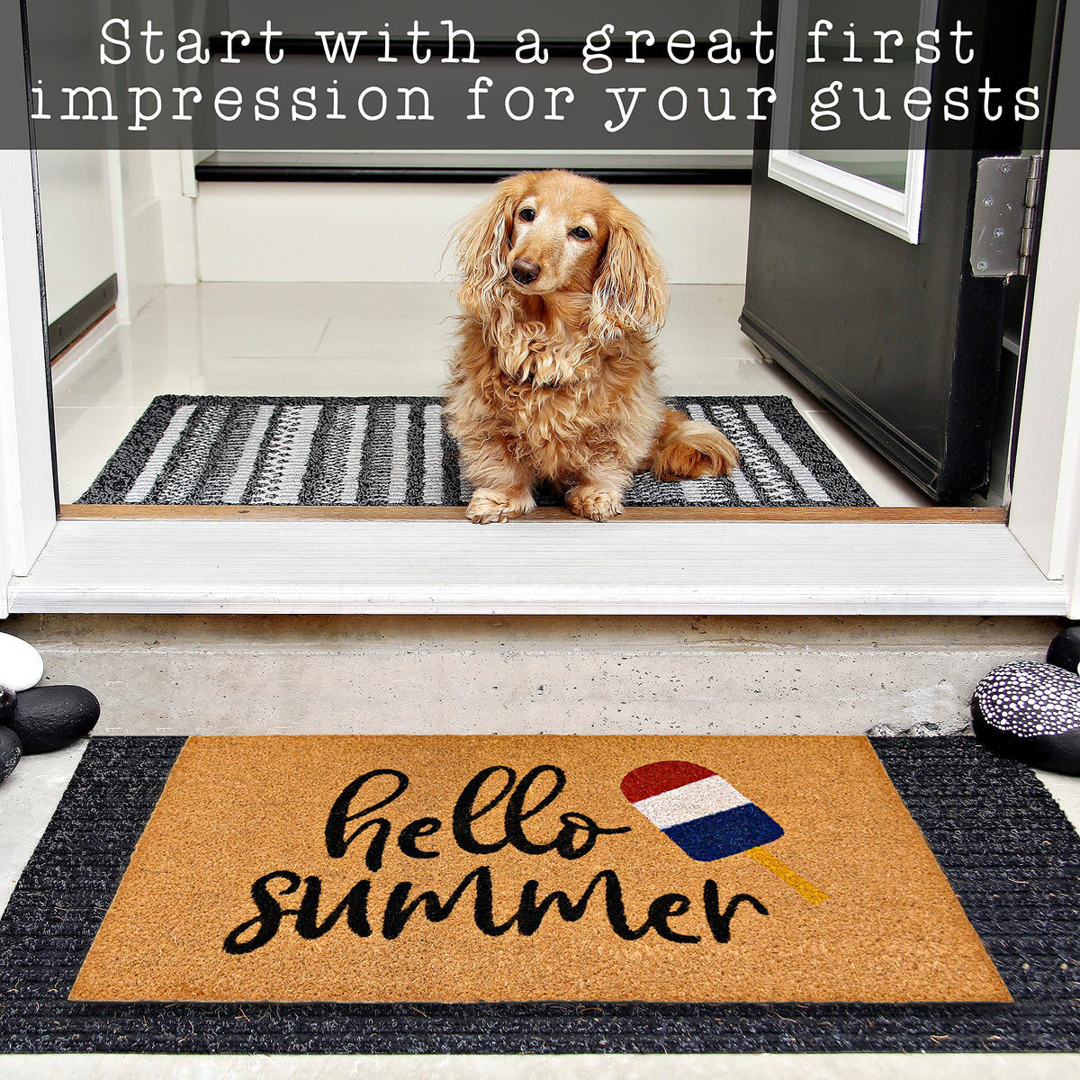 MAINEVENT bright summer mat for doors, easy to clean and maintain.