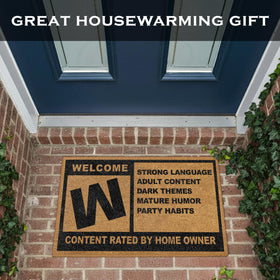 MAINEVENT gaming door mat welcomes guests while hiding dirt at the threshold.