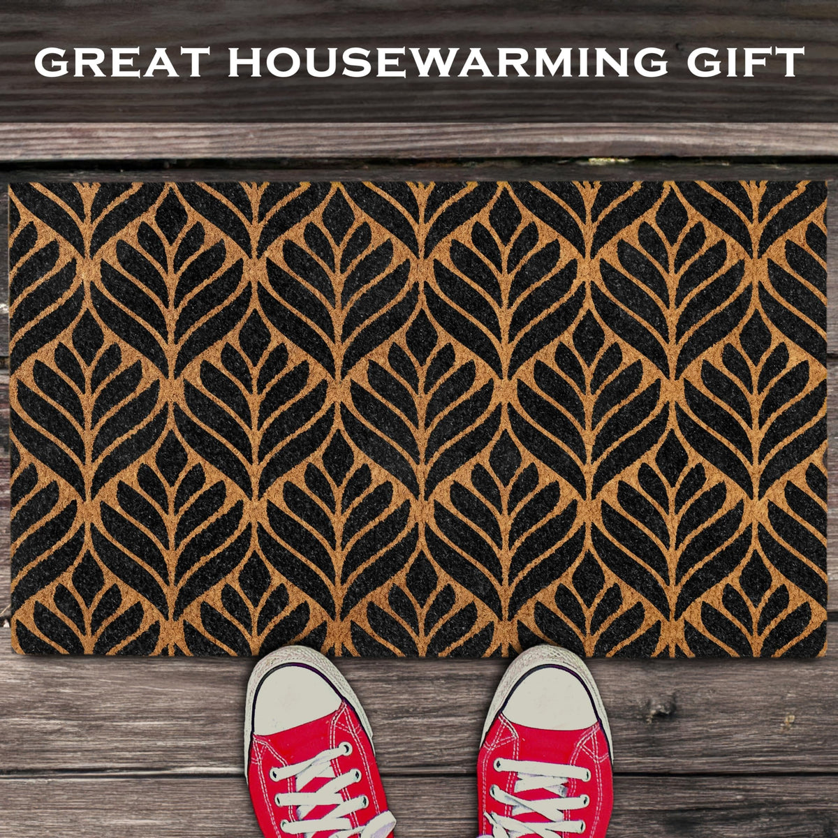 MAINEVENT geometric doormat for entryways with bold lines and pattern
