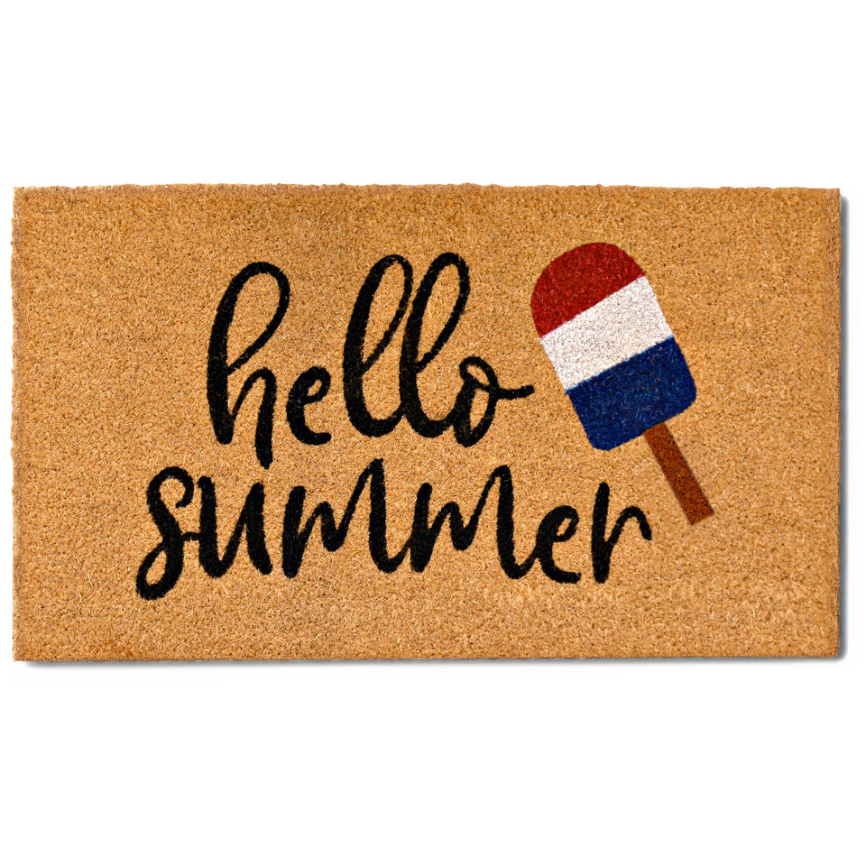 MAINEVENT Hello Summer mat with popsicle design, ideal for welcoming guests outdoors.