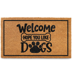 MAINEVENT Hope You Like Dogs doormat with vibrant design for covered outdoor entrances