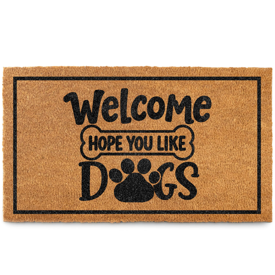 MAINEVENT Hope You Like Dogs doormat with vibrant design for covered outdoor entrances
