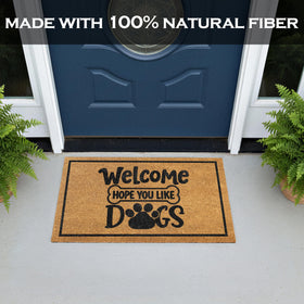 MAINEVENT Hope You Like Dogs doormat emphasizing coverage and curb appeal