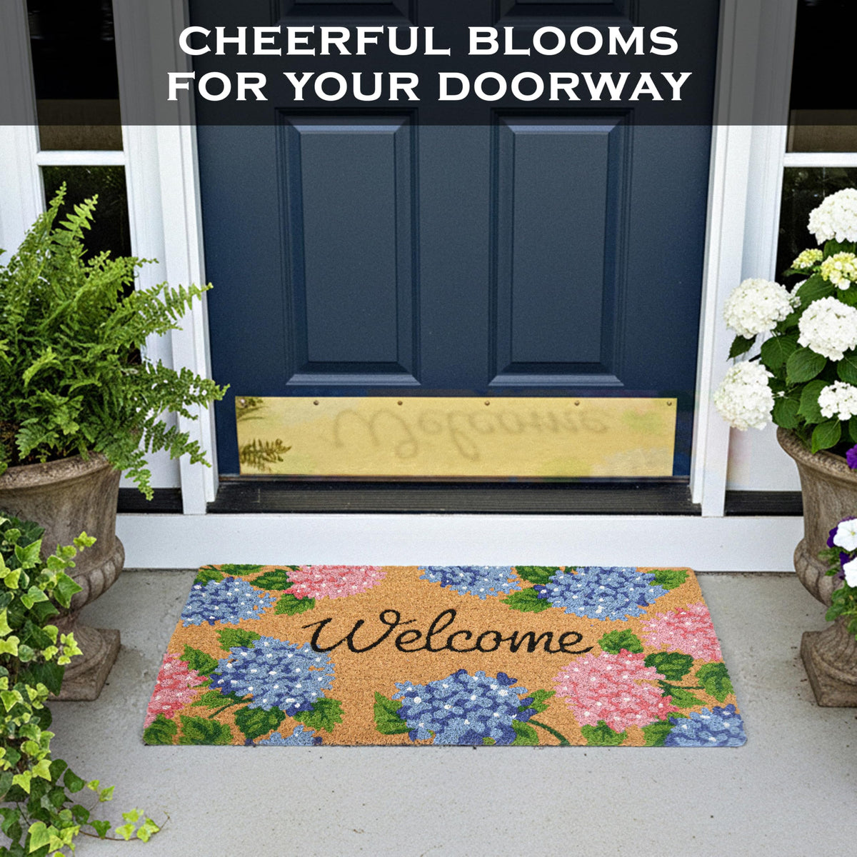 MAINEVENT Hydrangea door mat ideal for porch or patio spaces