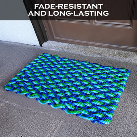 MAINEVENT Lobster Rope Mat Seafoam all-weather durability withstands sun and rain