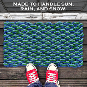 MAINEVENT Lobster Rope Mat Seafoam closeup rope texture highlights rugged construction