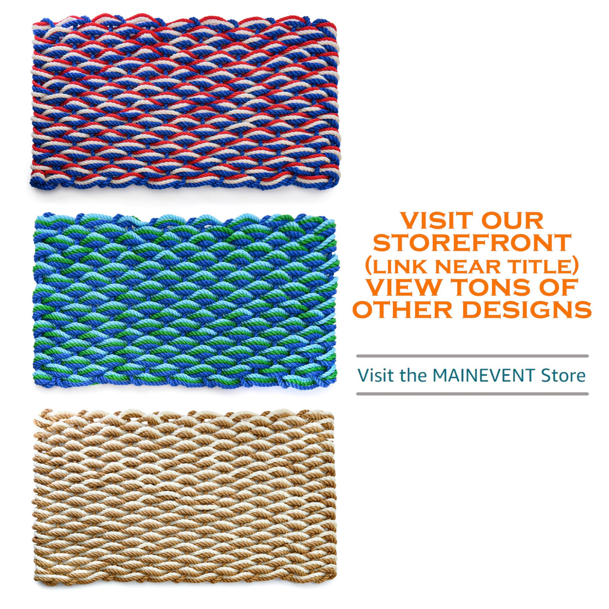 MAINEVENT Lobster Rope Mat Seafoam non-fade color stays vibrant over time