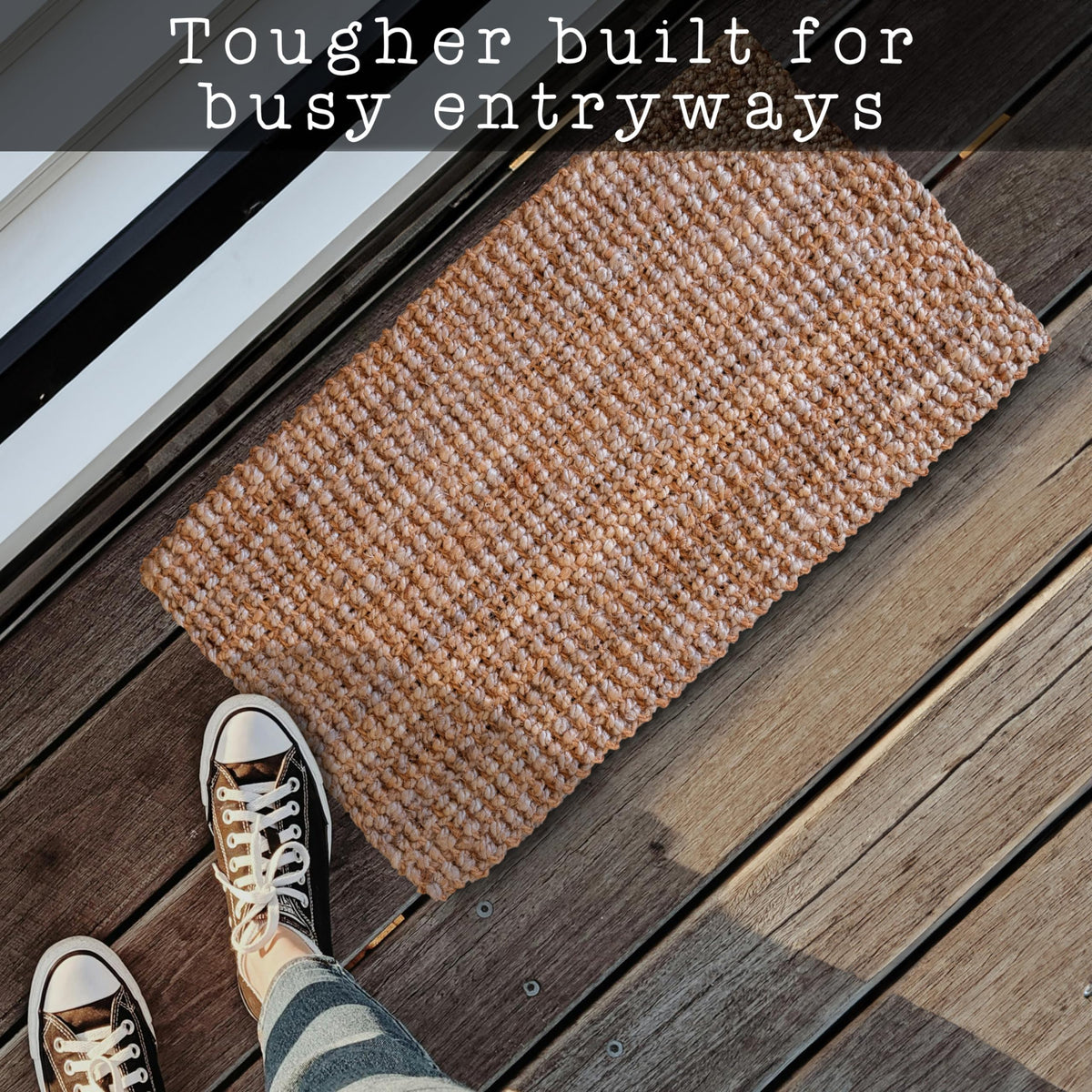 MAINEVENT natural jute rug for indoor and outdoor use helps hide dirt