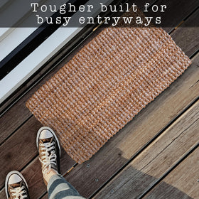 MAINEVENT natural jute rug for indoor and outdoor use helps hide dirt