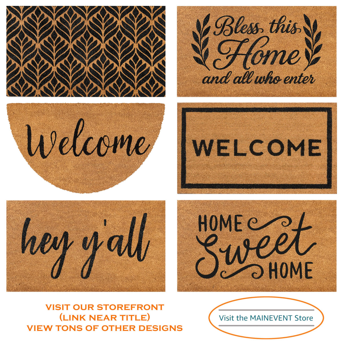 MAINEVENT mat with non-slip backing stays secure on smooth entry floors