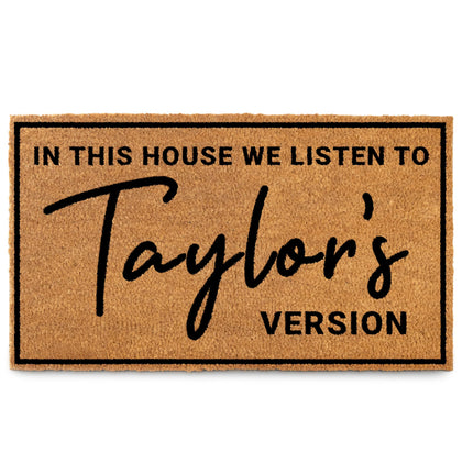 MAINEVENT This House We Listen to T door mat front view with inviting design