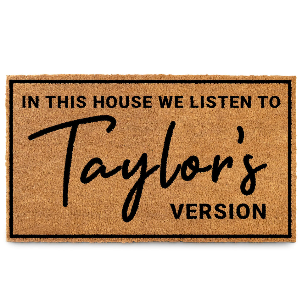 MAINEVENT This House We Listen to T door mat front view with inviting design
