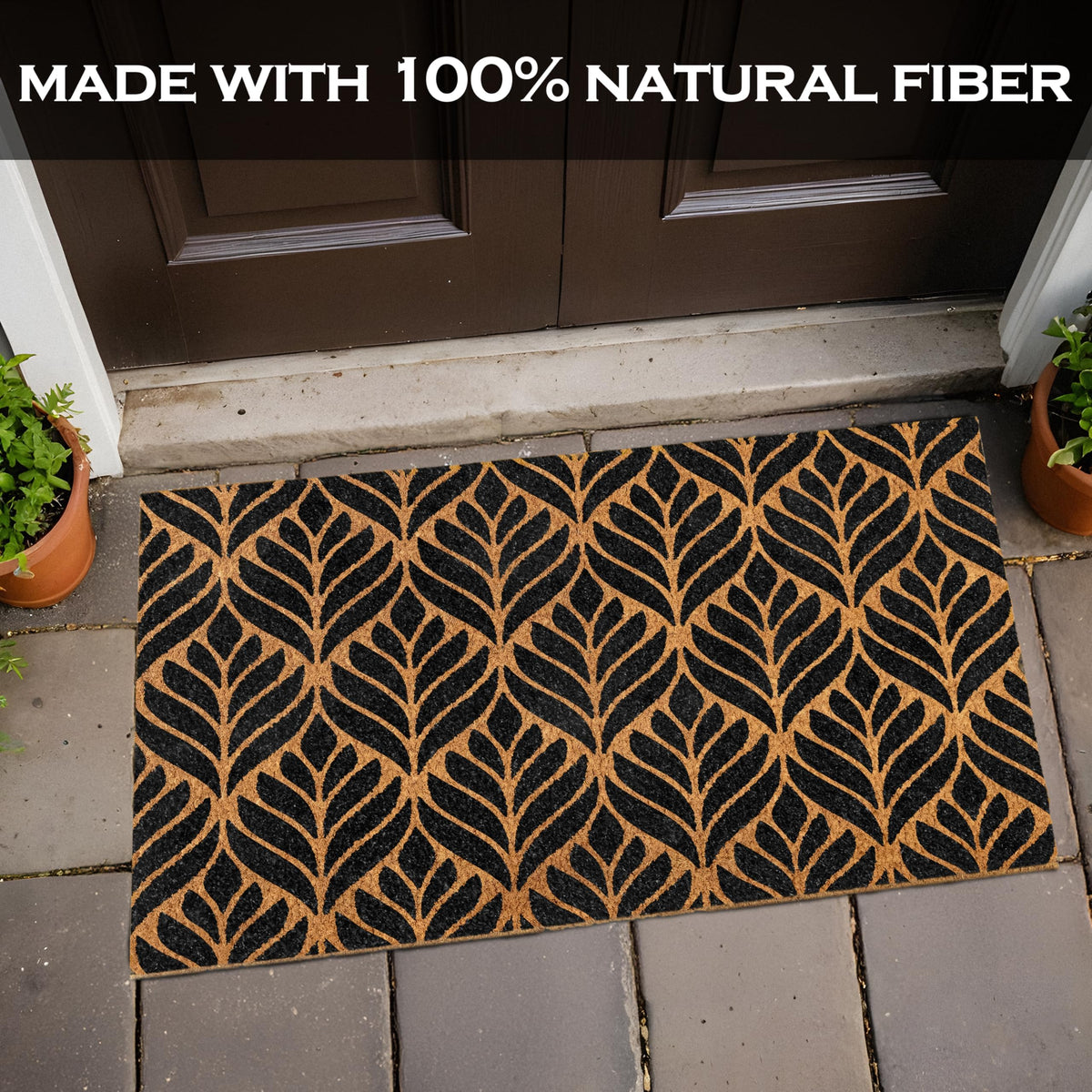 MAINEVENT geometric doormat helps trap dirt at the entrance