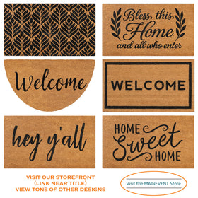 MAINEVENT Welcome Mat Outdoor front-door design complements any doorstep aesthetic.