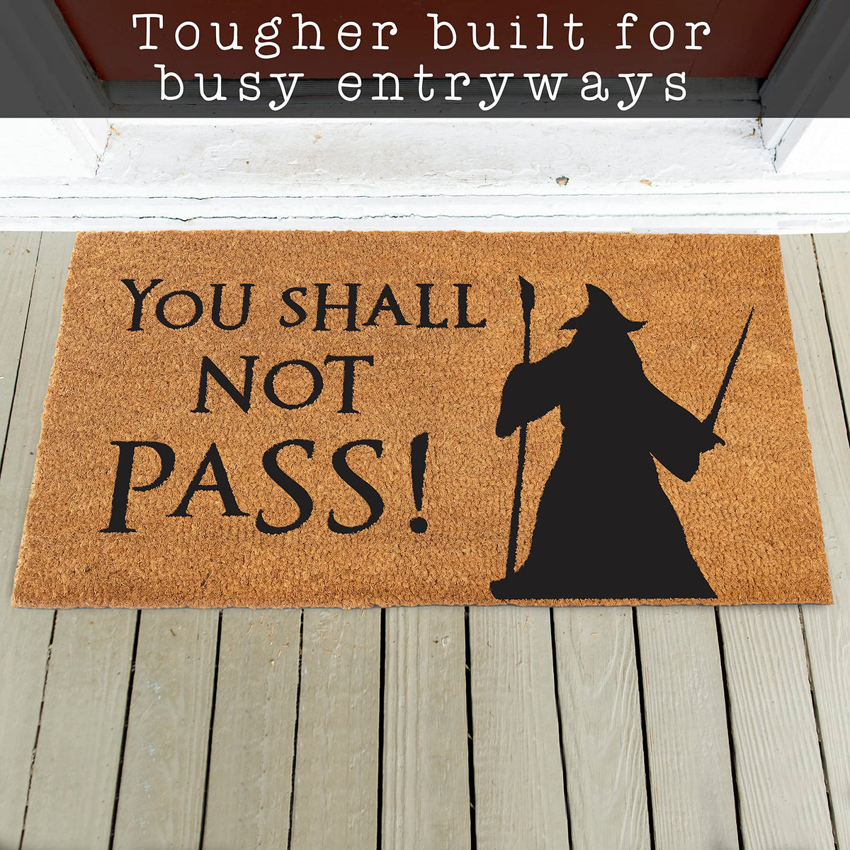 MAINEVENT You Shall Not Pass doormat with non-slip backing, ideal for busy entryways