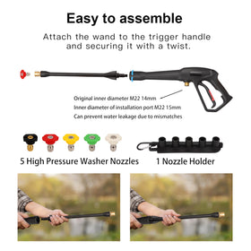 Mairbear pressure washer spray wand 16 inch for extended reach and thorough rinse.