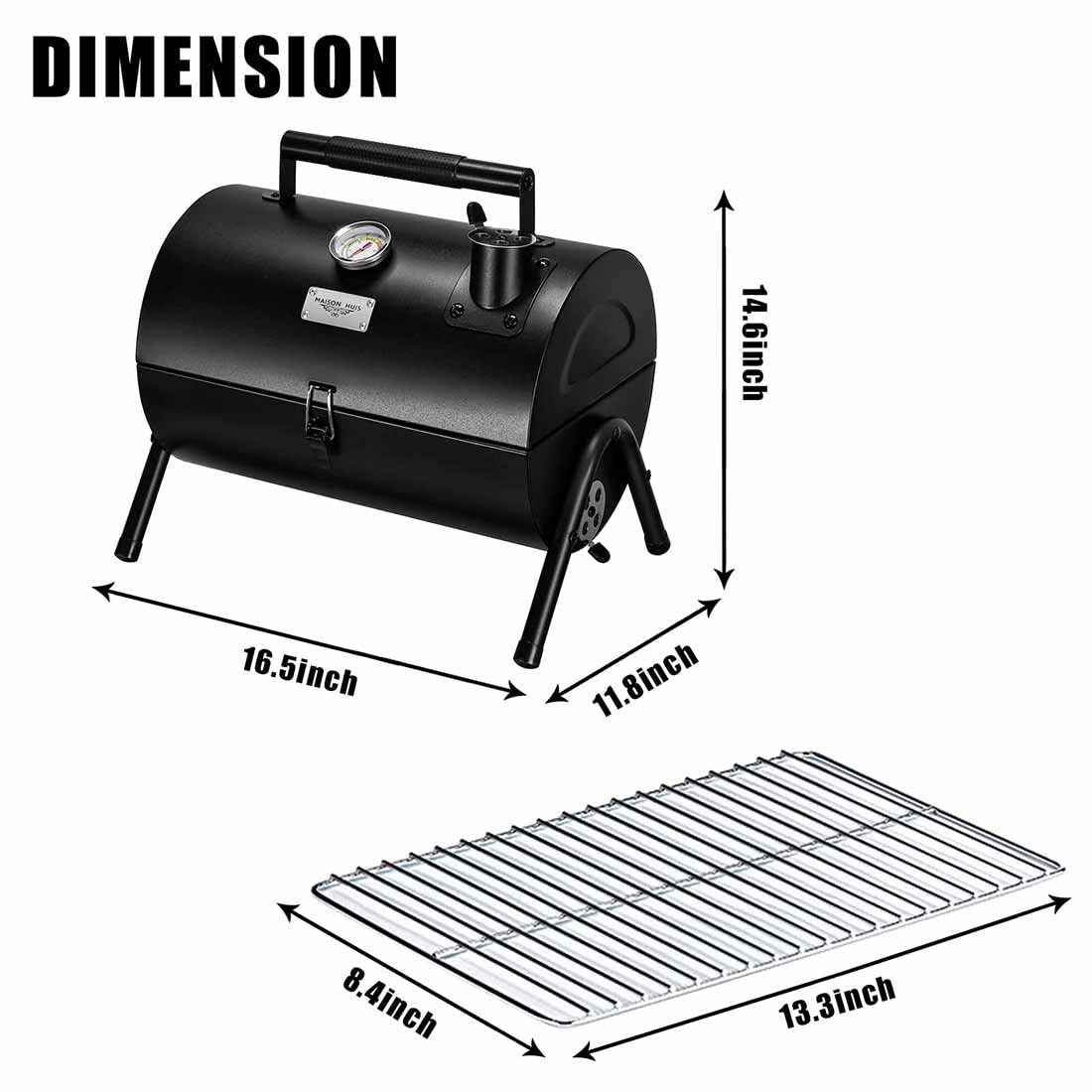 MAISON HUIS adjustable side vents and chimney for airflow control.