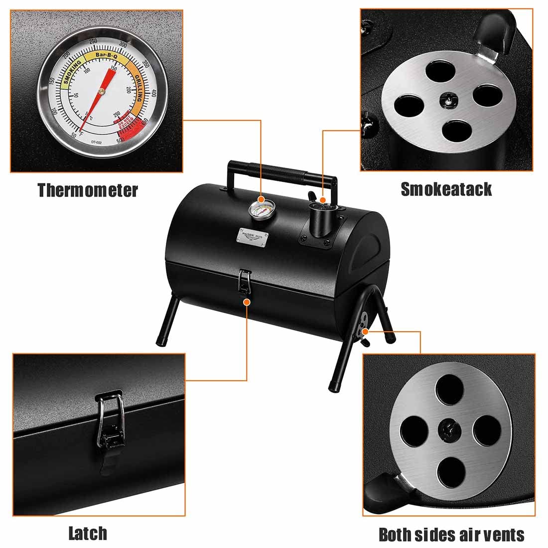 MAISON HUIS removable grill rack makes cleaning quick and easy.