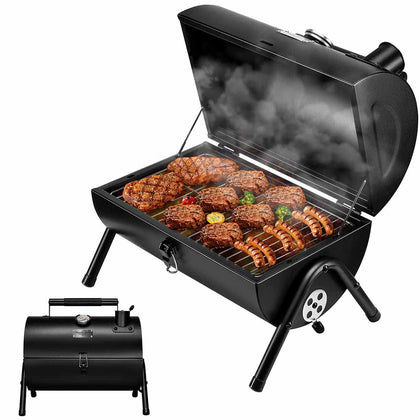 MAISON HUIS small charcoal grill with lid thermometer for precise cooking.