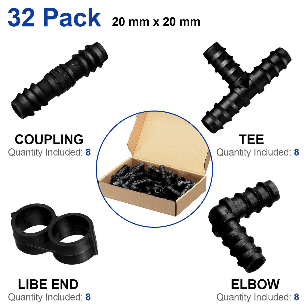 Maitys drip elbows 3/4 inch fittings for clean right-angles in tubing