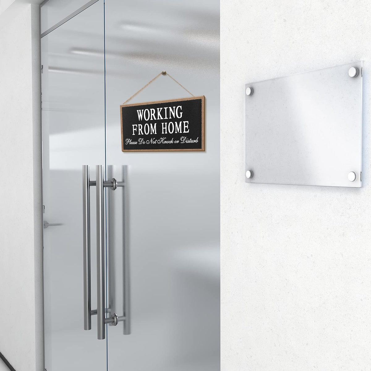 Maitys front door wood plaque with rope enhances calm home office