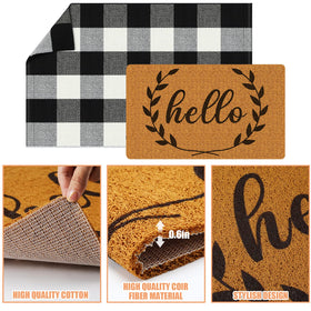 Maitys non-slip front door mat with rubber backing enhances safety at entryways.