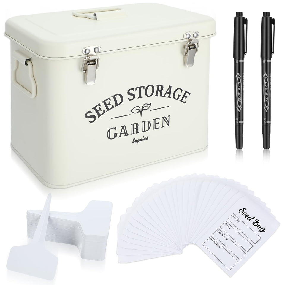 Maitys seed storage box with lid keeps seeds neatly organized for easy gardening.