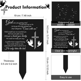 Maitys waterproof acrylic grave marker stands up to weather for outdoor use