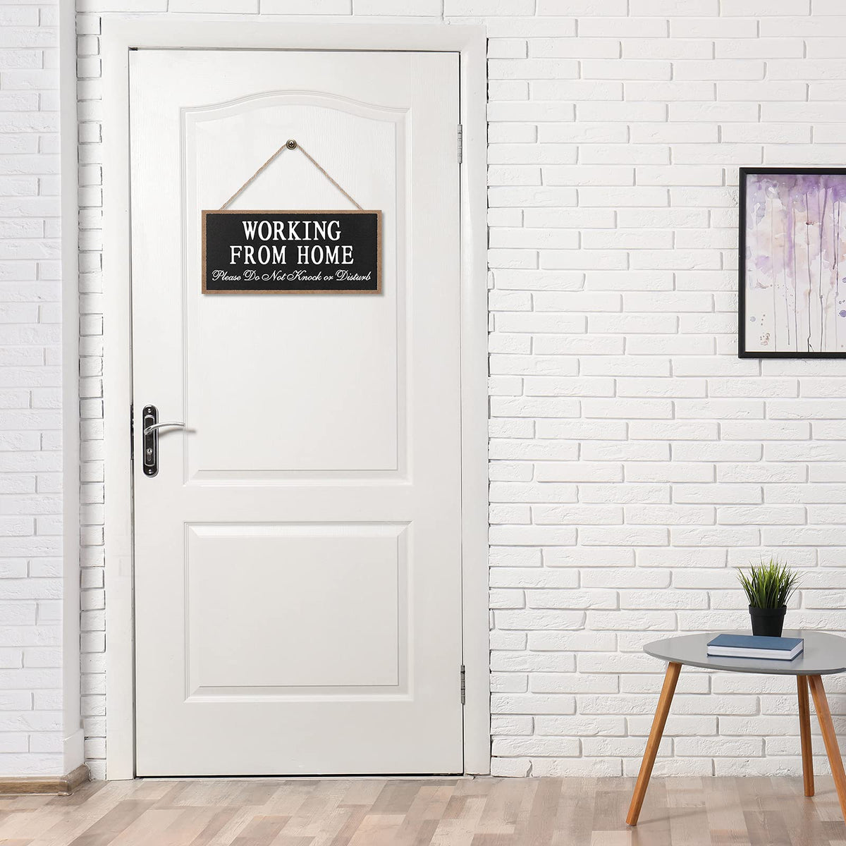 Maitys wooden sign for work from home decor signals respect