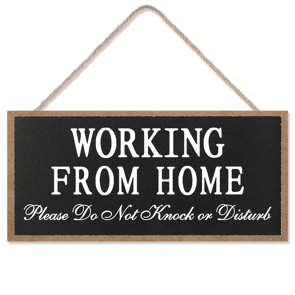Maitys working from home sign on front door signals private workspace