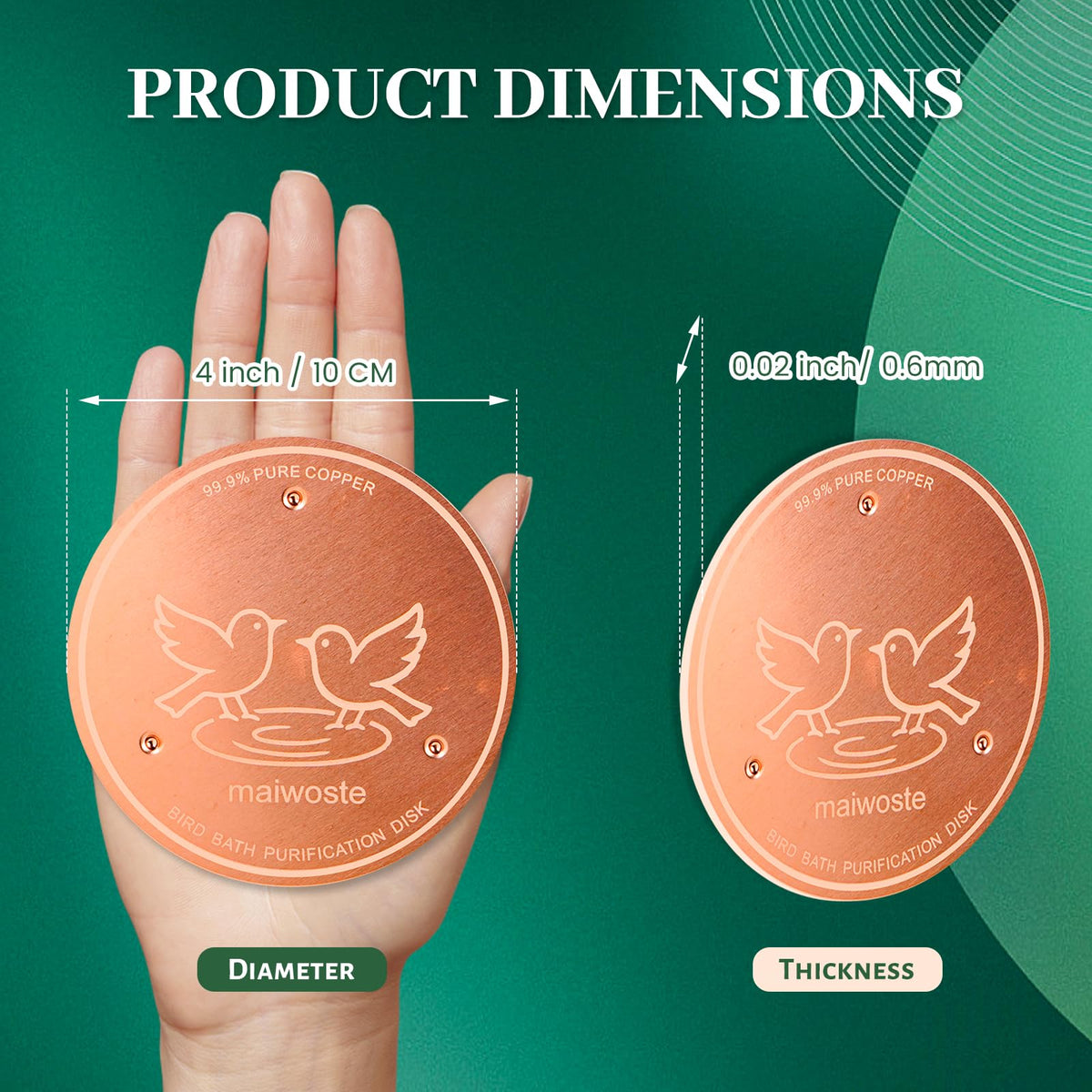 maiwoste Copper Disk 0.6mm thick is durable for year‑round outdoor use