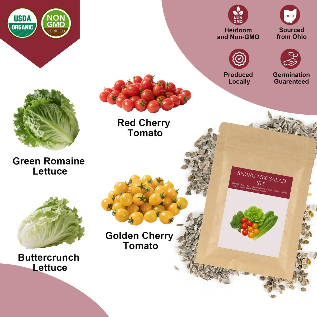 Majero seed pod kit featuring golden cherry tomatoes for fresh meals.
