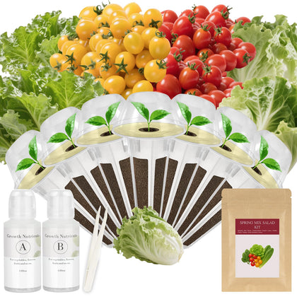 Majero seed pod kit with red cherry tomatoes for home hydroponics.