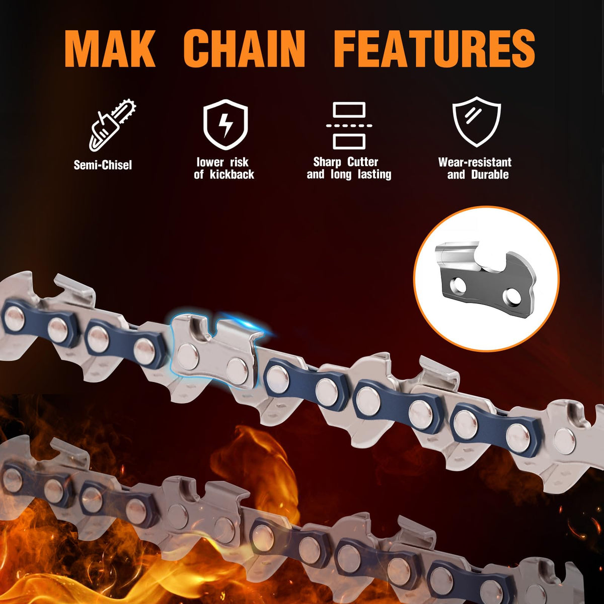 M.A.K easy-install design helps quick replacement on compatible saws.