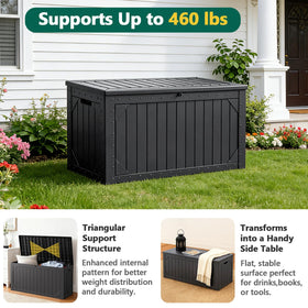 MAKE CHANGES 100 Gallon storage box lock secure for outdoor valuables.