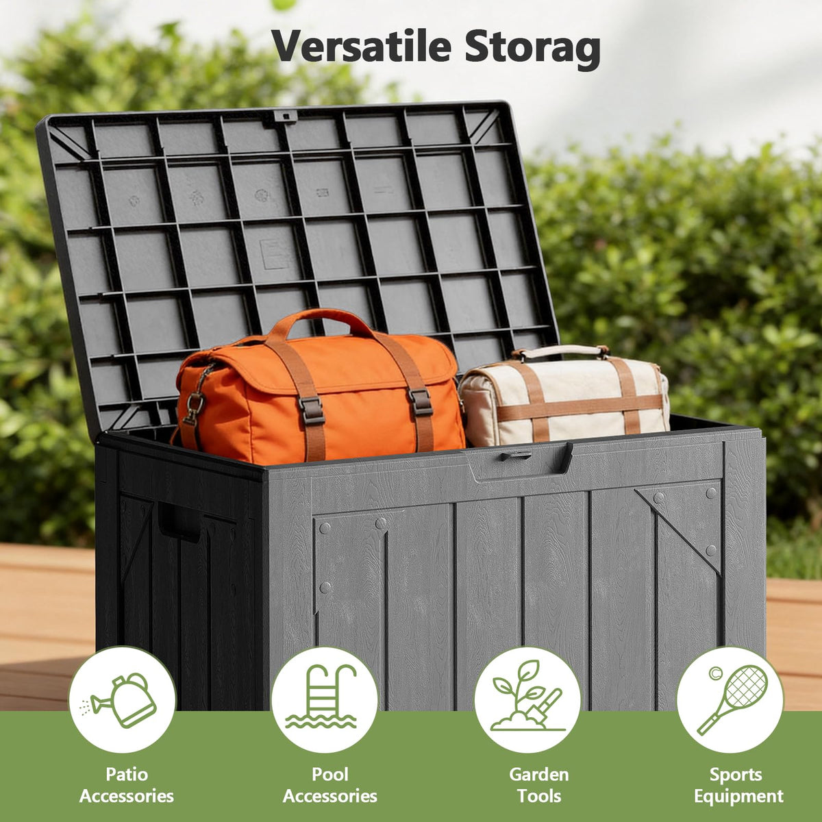 MAKE CHANGES weatherproof storage for garden tools and toys