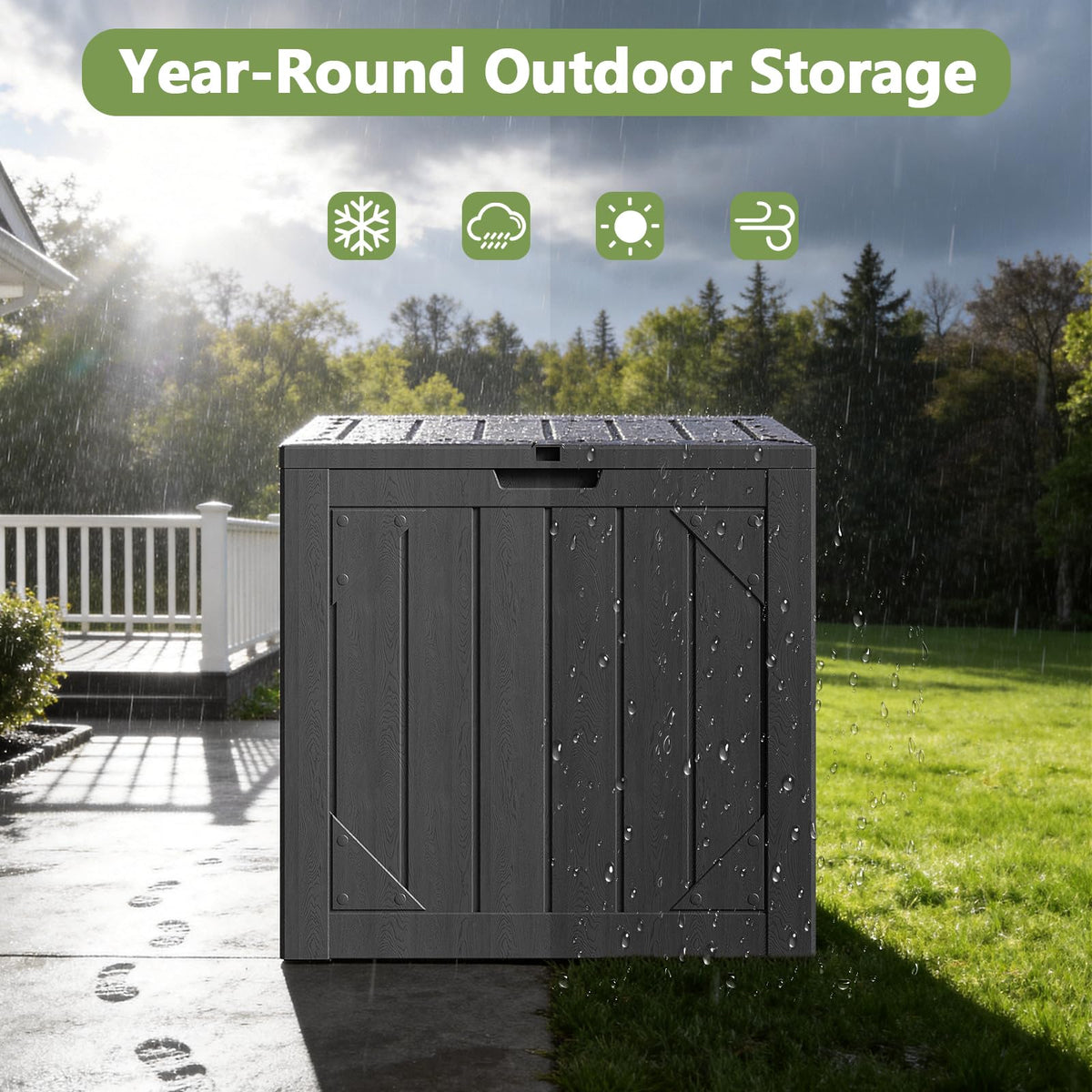 MAKE CHANGES lock holes ready for padlock on 31 Gal storage box