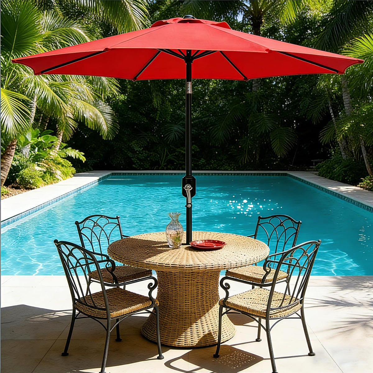 MAKE CHANGES 9FT installs quickly for immediate outdoor shade