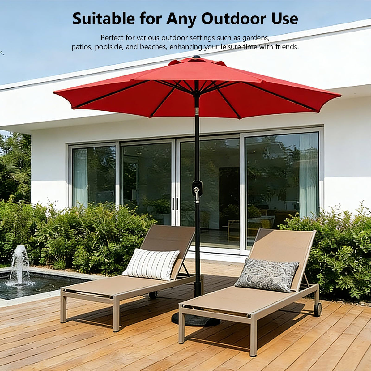 MAKE CHANGES 9FT heavy-duty aluminum pole ensures stability in breezes