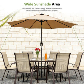 MAKE CHANGES 9FT patio umbrella khaki pole showcases sturdy construction.